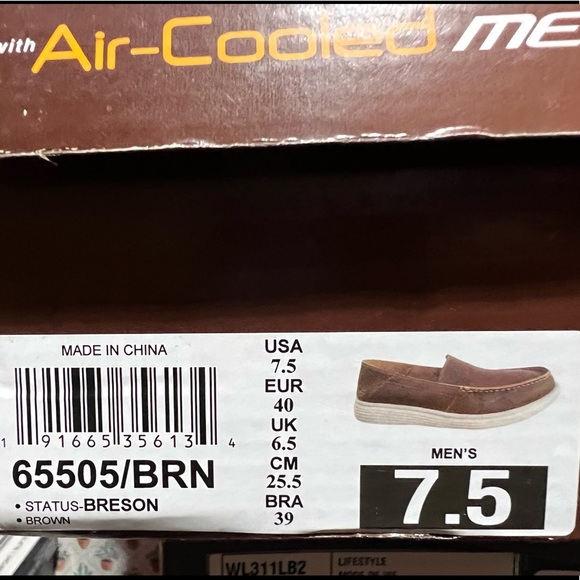 New Skechers STATUS-BRENSON Relaxed Fit Air-Cooled Memory Foam Brown Mens - Picture 13 of 14